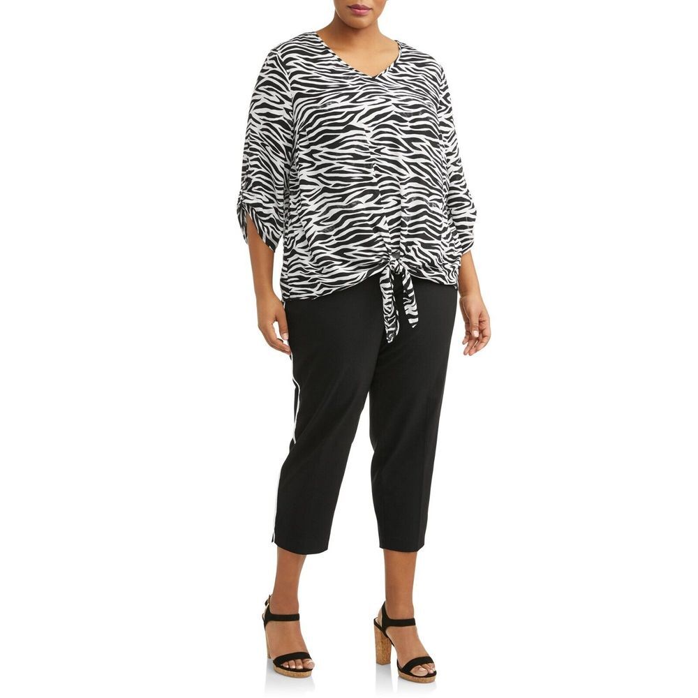 Terra & Sky Women's Plus Size Stretch Woven Skinny Pant 4X (28w-30w) New Black - Picture 4 of 5
